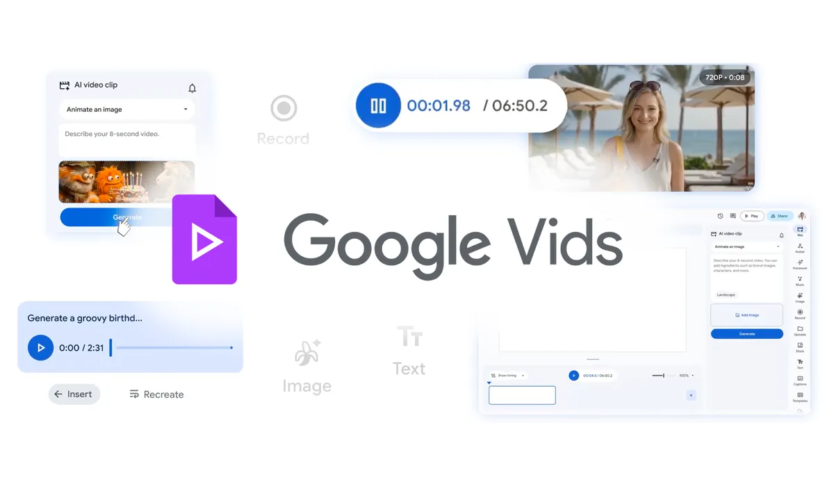 Google lanza nuevas funciones en Google Vids: ahora podés crear y editar videos gratis con IA