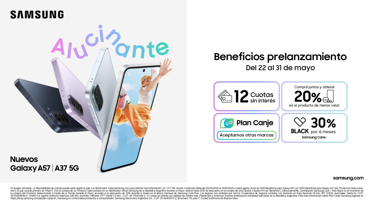 Samsung lanza en Argentina los nuevos Galaxy A57 5G y Galaxy A37 5G con beneficios exclusivos